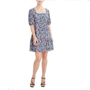 BCBG Paris puff sleeve tie back prairie dress